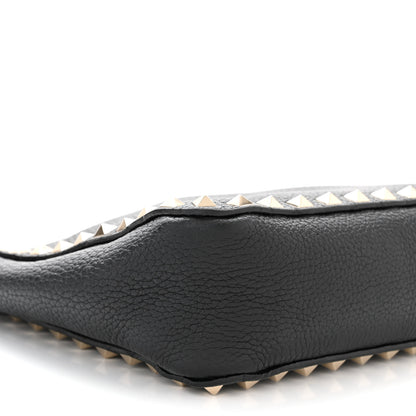 Valentino Garavani Pebbled Calfskin Mini Rockstud Flip-Lock Messenger Bag Black 8 of 12