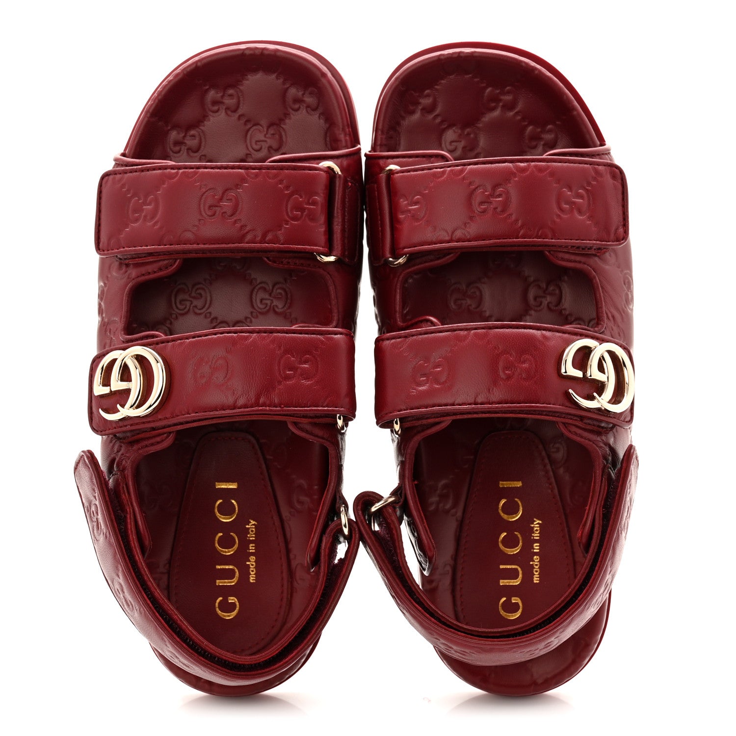 Gucci Guccissima GG Embossed Womens Sandals 39.5 Rosso Ancora 2 of 10