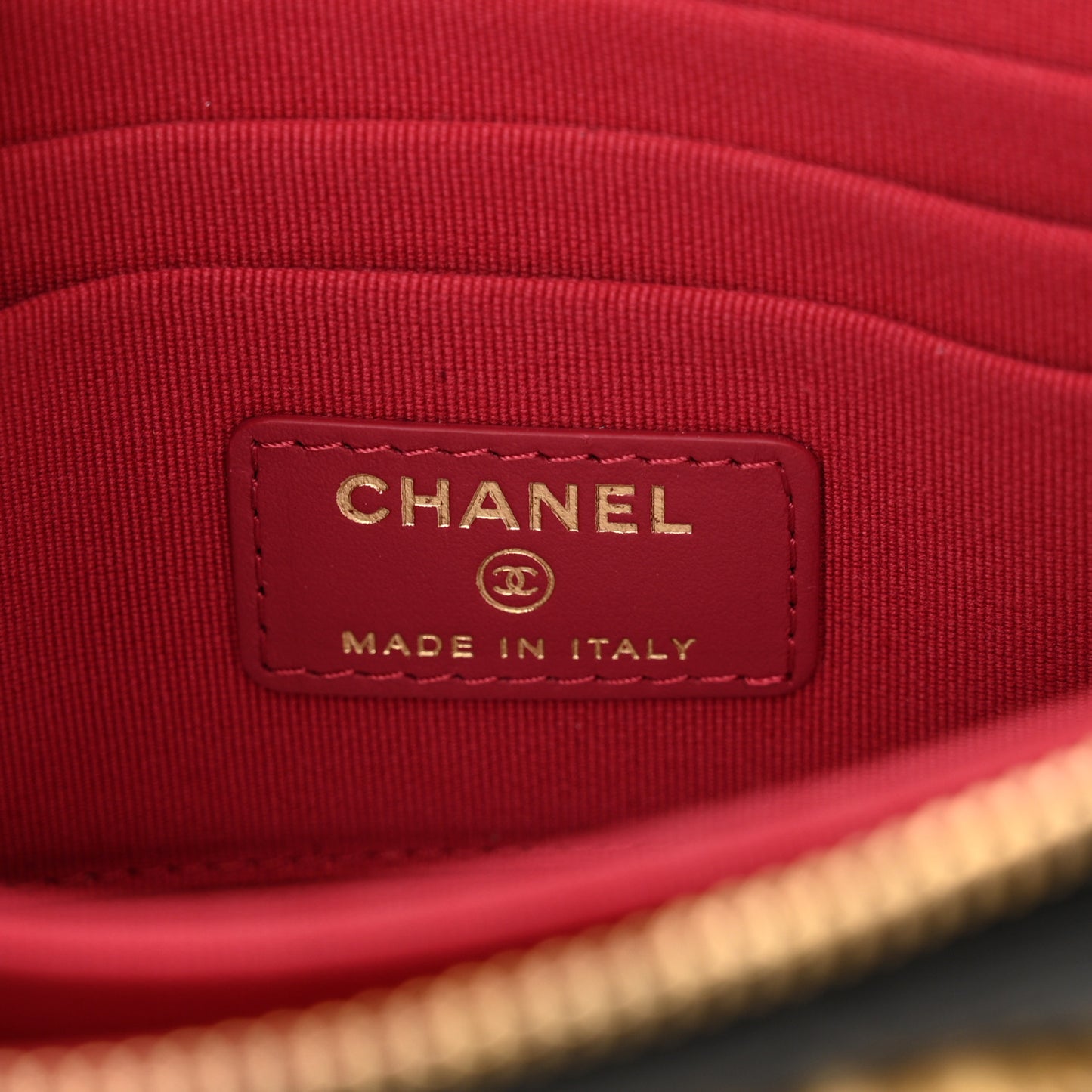 Shiny Goatskin Quilted Small Chanel 19 Pouch With Handle Black