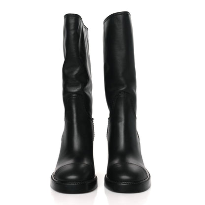 Chanel Lambskin CC Logo Calf Boots 36 Black 2 of 8