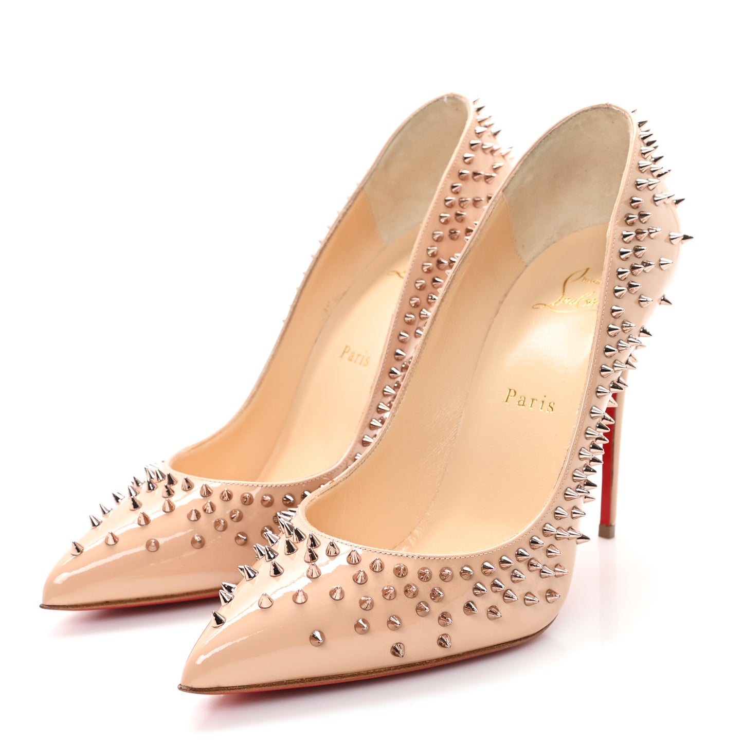 Patent Studded Escarpic 100 Pumps 39 Dou Dou Gold Rose