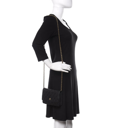 Chanel Lambskin Quilted Wallet On Chain WOC Black 2 of 11