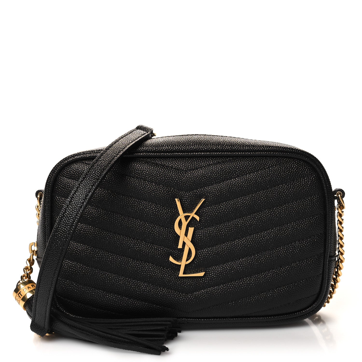 Saint Laurent SAINT LAURENT Grain De Poudre Matelasse Monogram Mini Lou Camera Bag Black 1 of 11