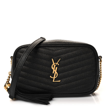 Saint Laurent SAINT LAURENT Grain De Poudre Matelasse Monogram Mini Lou Camera Bag Black 1 of 11