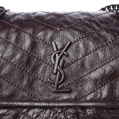 Saint Laurent Crinkled Calfskin Matelasse Monogram Medium Niki Chain Satchel Tulip 10 of 10