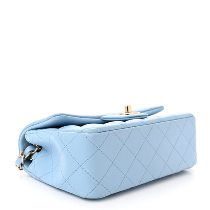 Chanel Lambskin Quilted Mini Rectangular Flap Light Blue 4 of 11