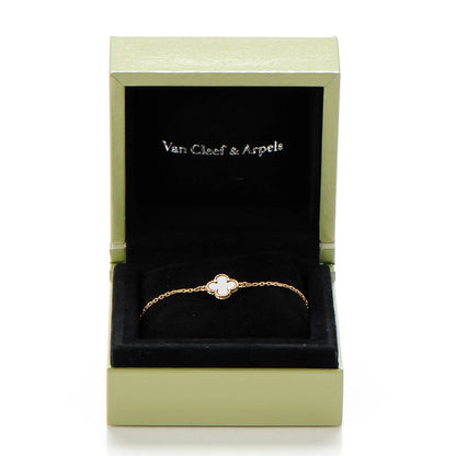 Van Cleef & Arpels 18K Rose Gold Carnelian Sweet Alhambra Bracelet 7 of 7