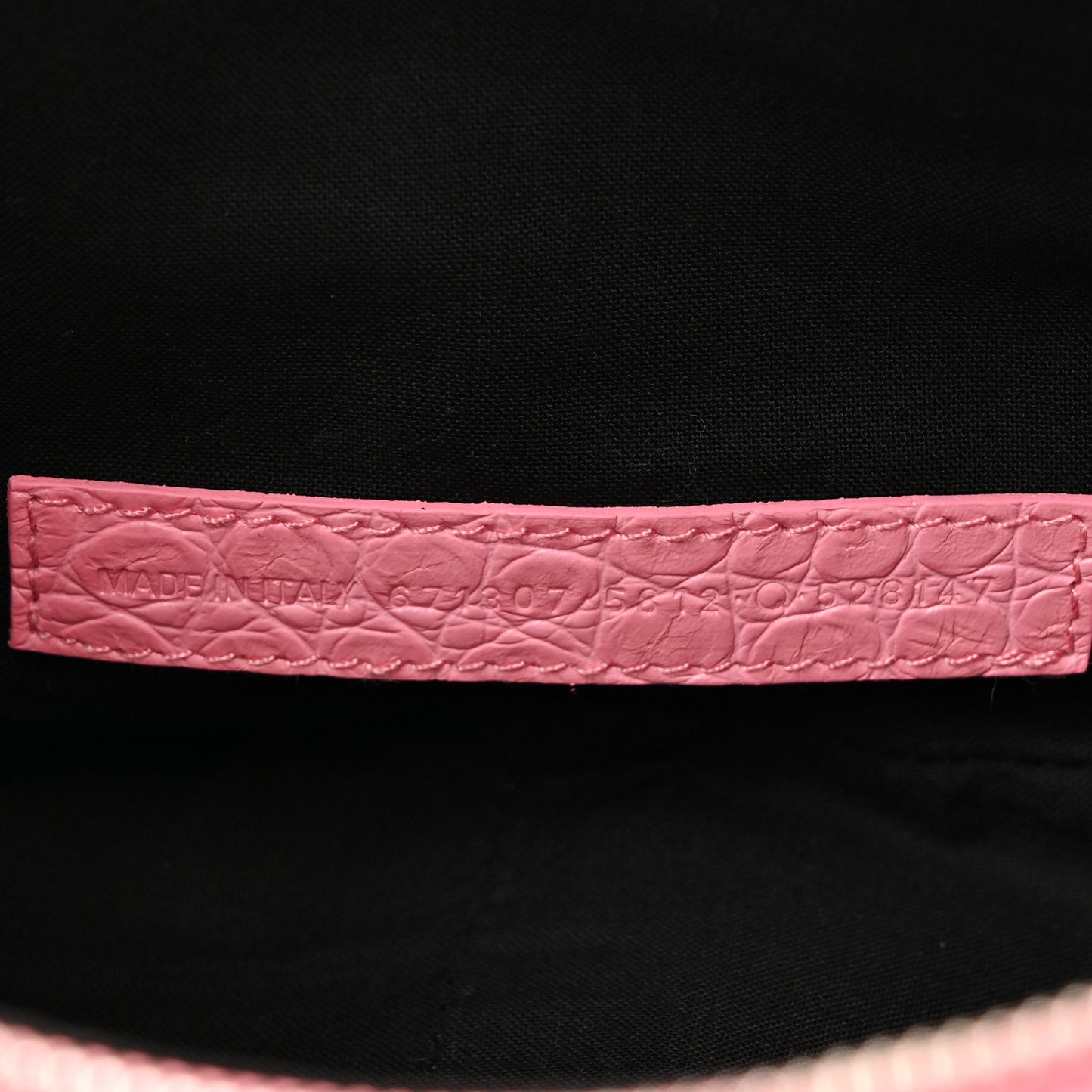 Extra Supple Calfskin Crocodile Embossed Small Le Cagole Shoulder Bag Sweet Pink