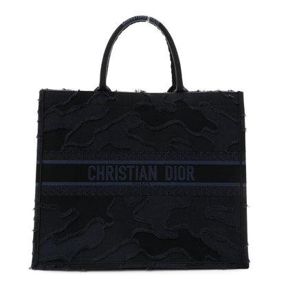 Christian Dior Canvas Embroidered Camouflage Book Tote Blue 1 of 10