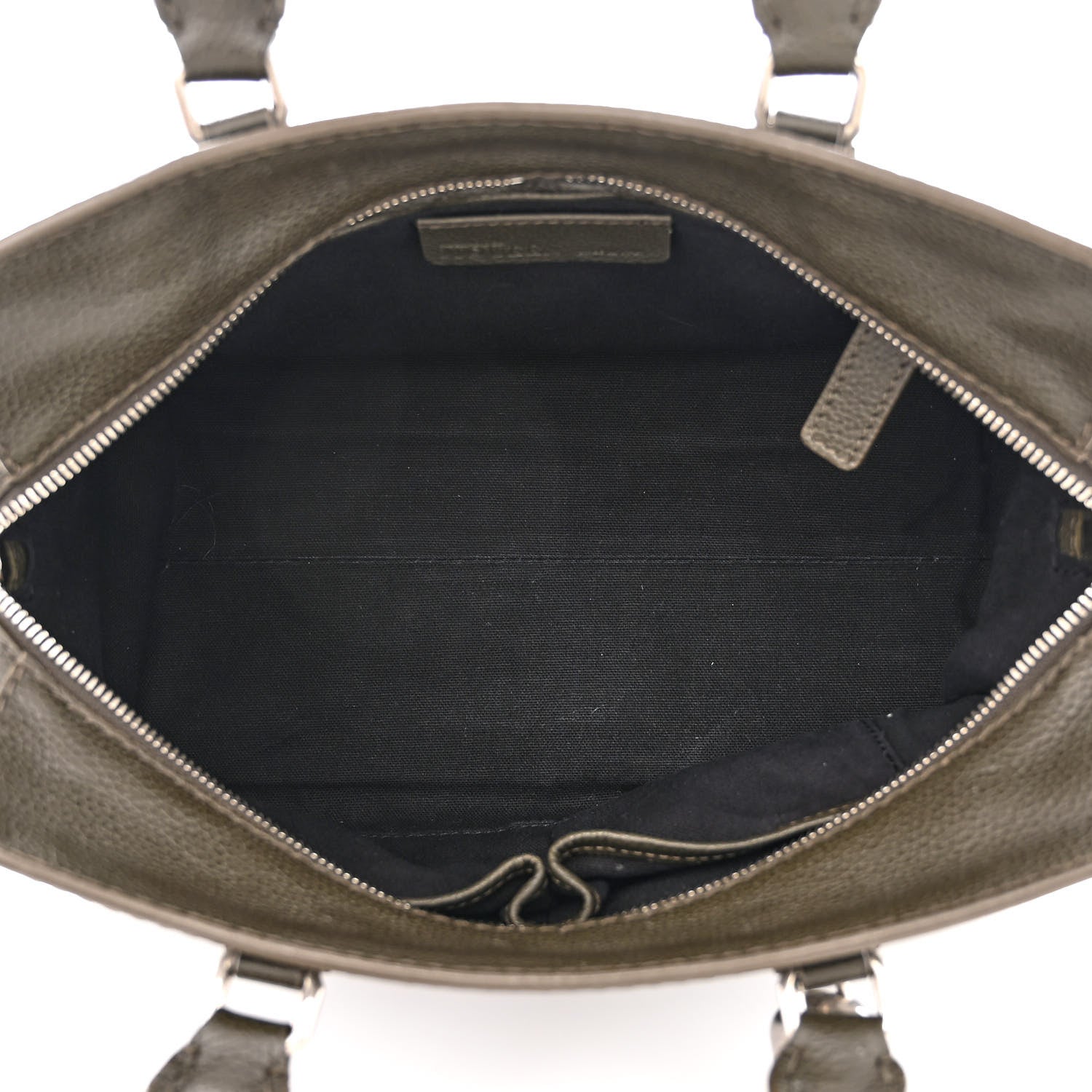 Alexander McQueen Pebbled Calfskin Small Skull Padlock Zip Around Tote Military Green 5 of 16