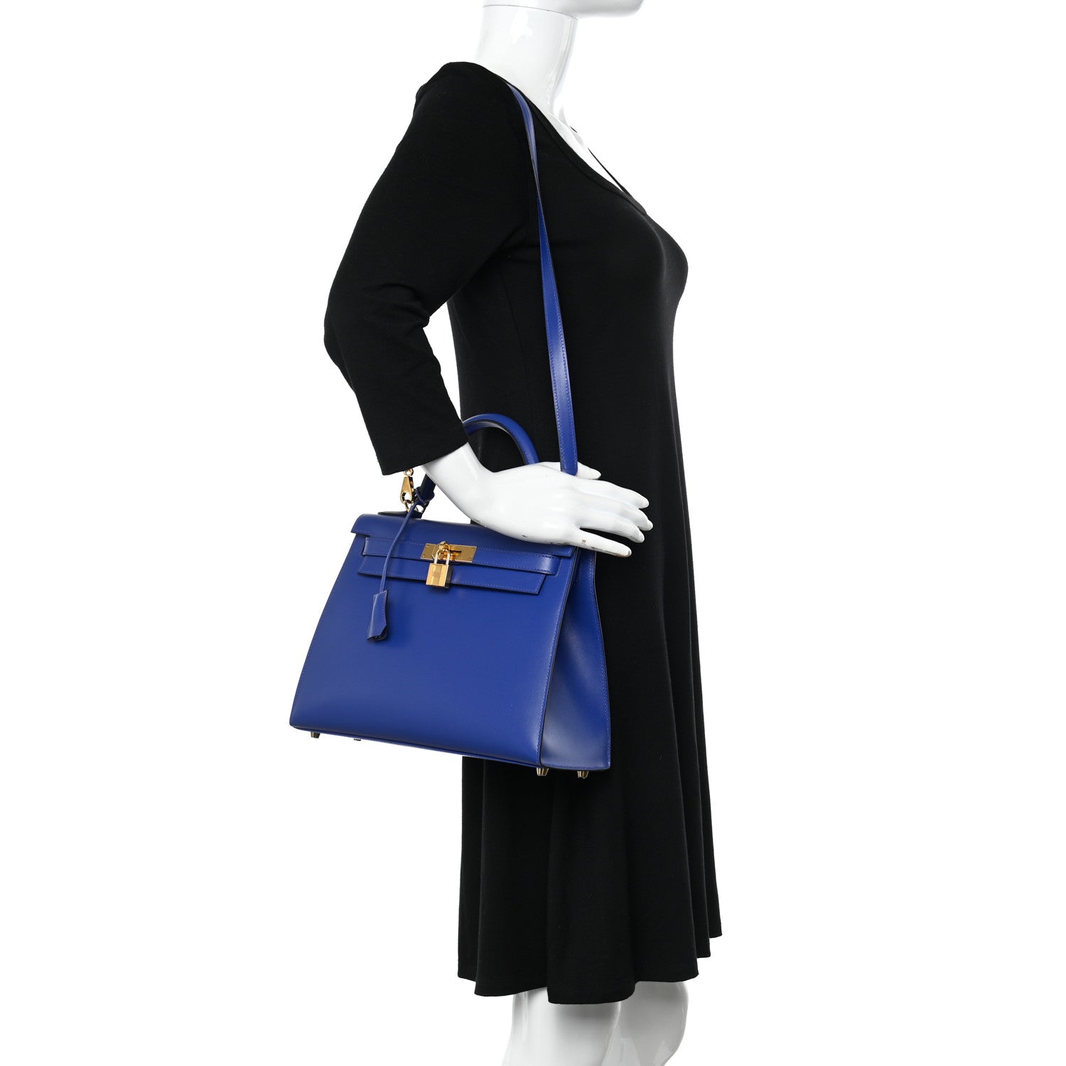 Hermes Tadelakt Kelly Sellier 28 Bleu Electrique 2 of 11