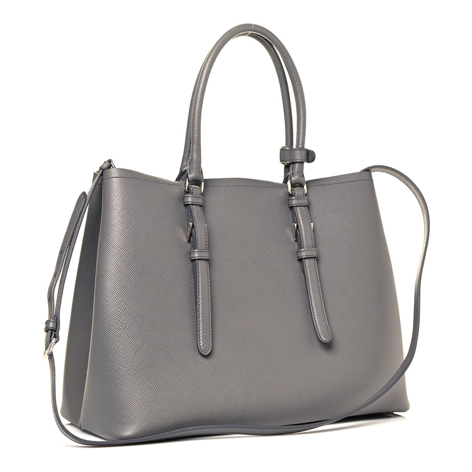 Prada Saffiano Cuir Medium Double Handle Tote Marmo Salvia 2 of 11