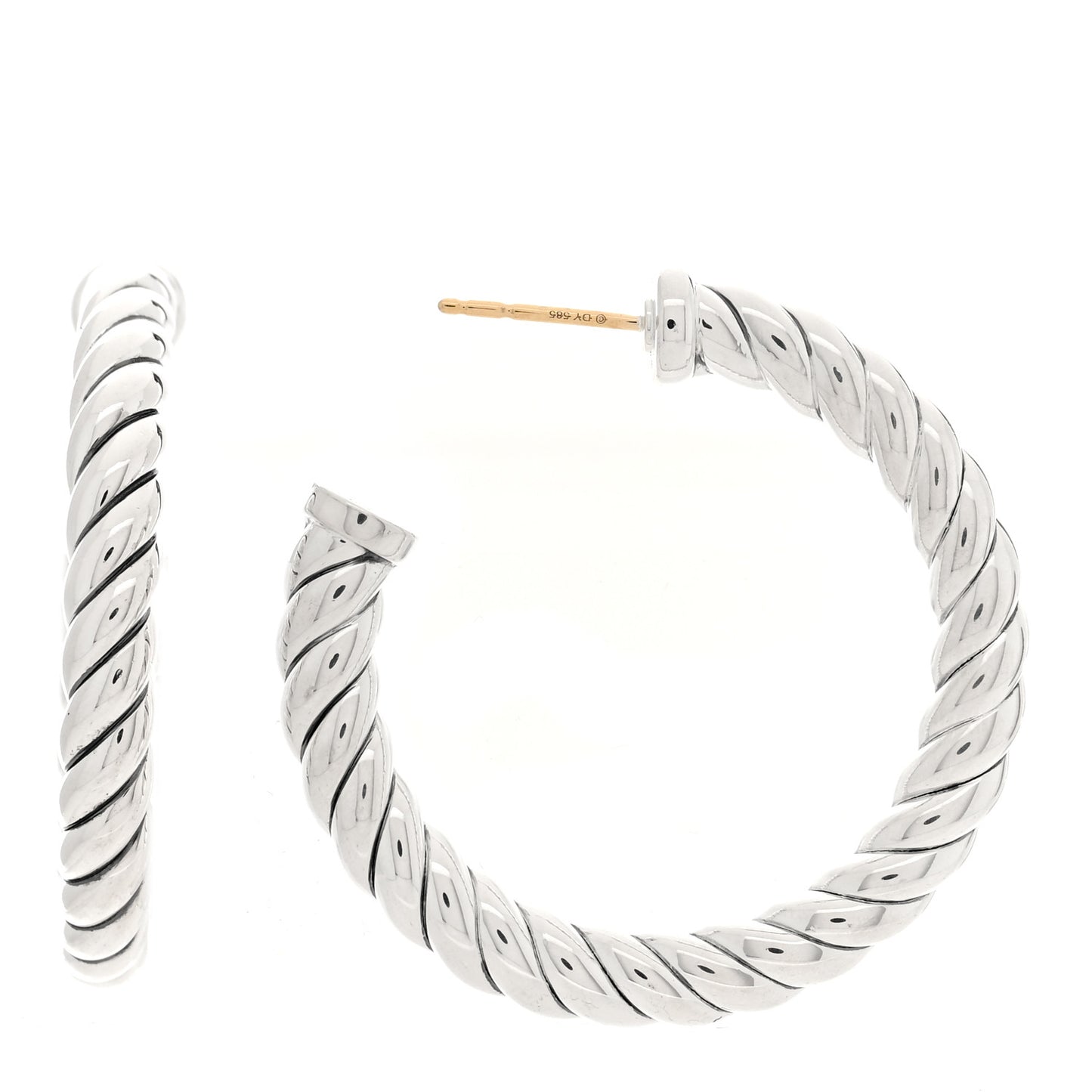 Sterling Silver Sculpted Cable Hoop Earrings