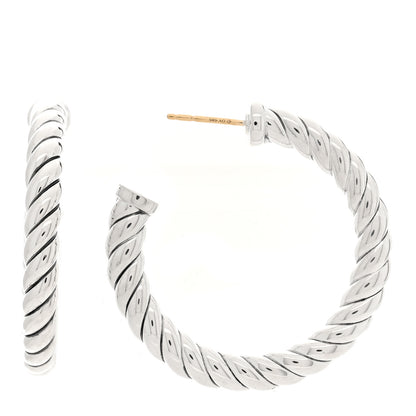 David Yurman Sterling Silver Sculpted Cable Hoop Earrings 1 of 5