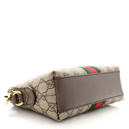 Gucci GG Supreme Monogram Textured Dollar Calfskin Web Small Ophidia Dome Shoulder Bag Beige Ebony New Acero 4 of 13