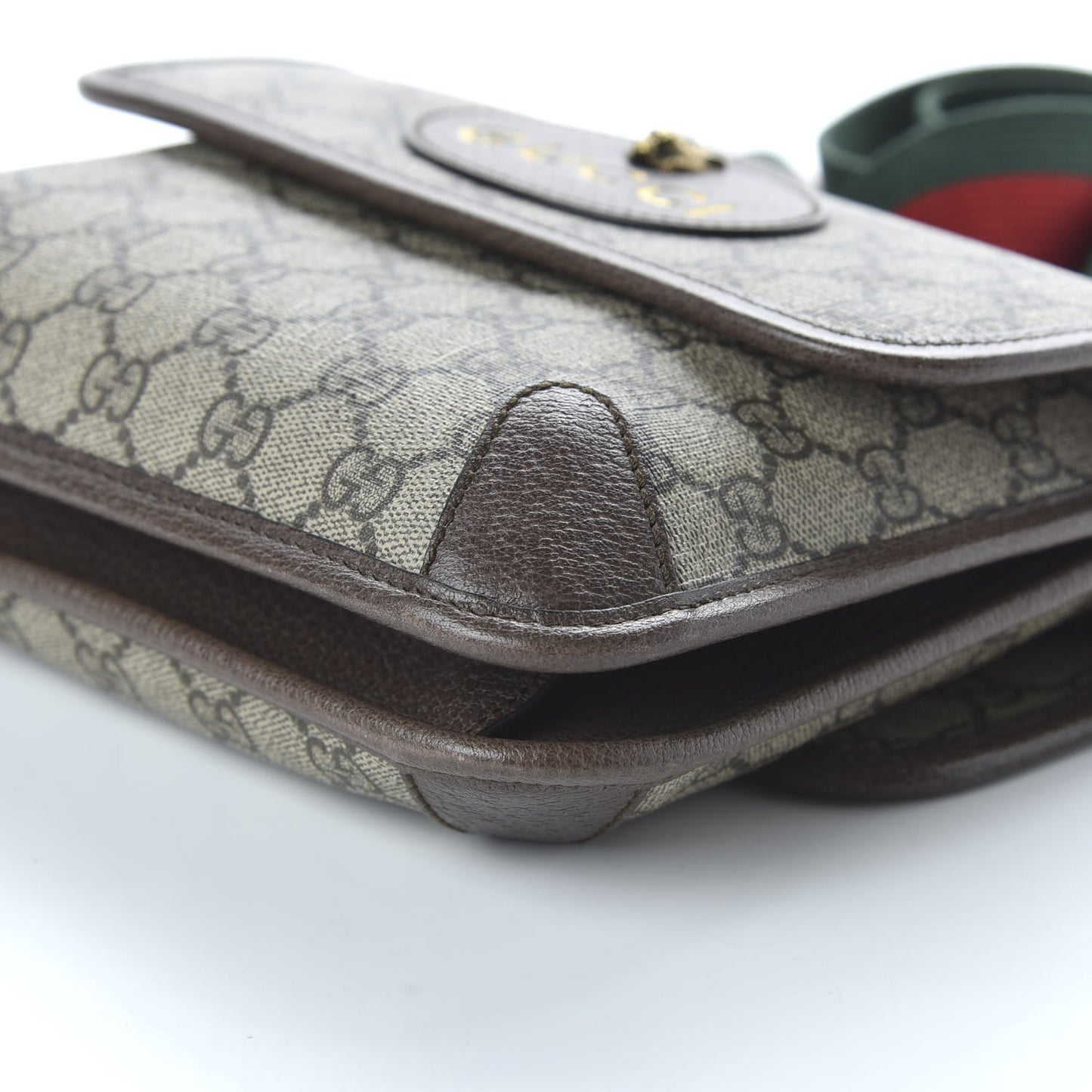 GG Supreme Monogram Web Small Neo Vintage Double Flap Messenger Bag Beige New Acero