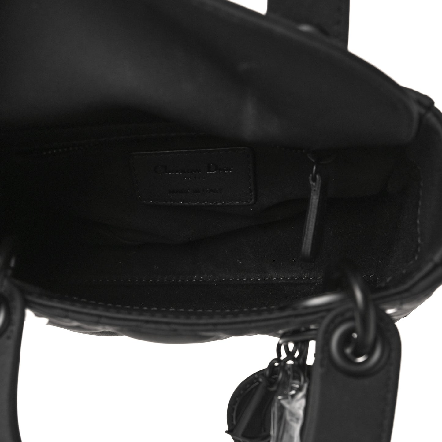 Ultra Matte Calfskin Cannage Mini Lady Dior Black