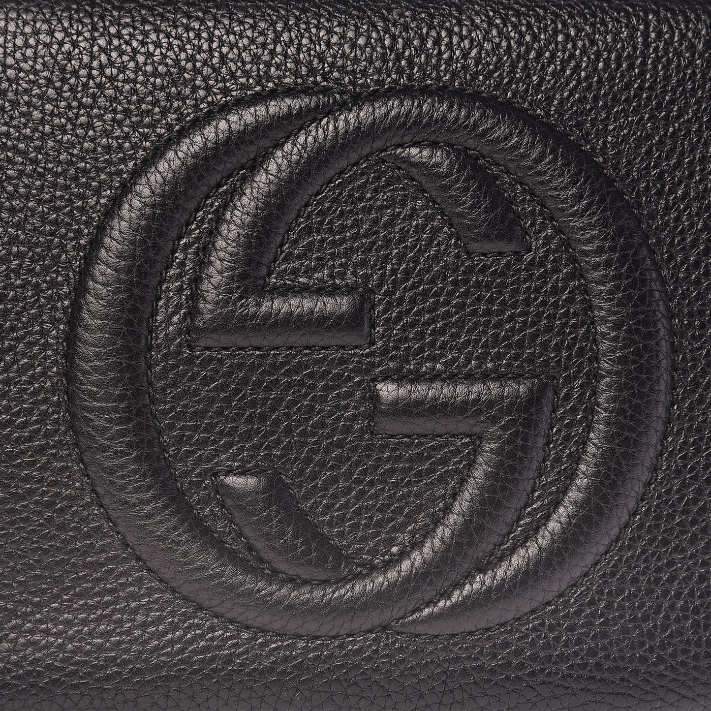 Pebbled Calfskin Small Soho Disco Bag Black