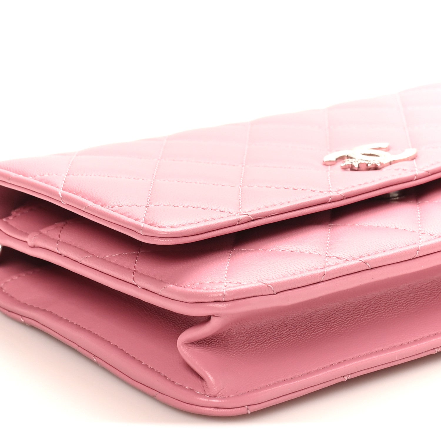 Chanel Lambskin Quilted Crystal Star Wallet On Chain WOC Pink 9 of 11