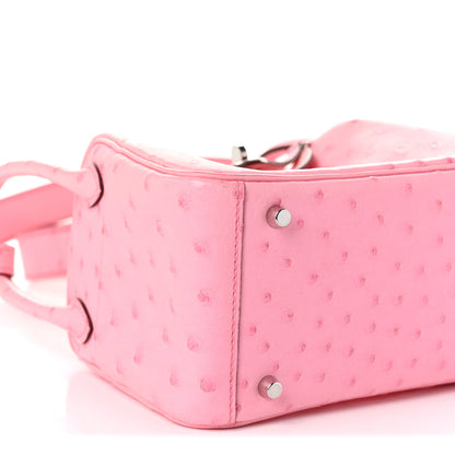Hermes Ostrich Mini Lindy 20 Rose Bubblegum 9 of 11