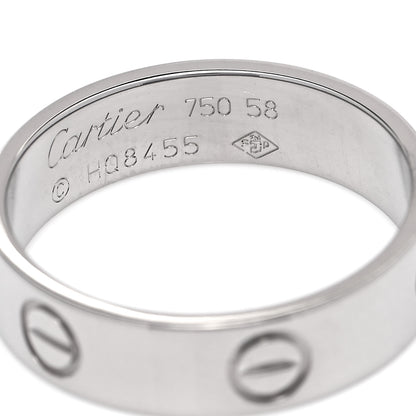 Cartier 18K White Gold 5.5mm LOVE Ring 58 8.25 4 of 4