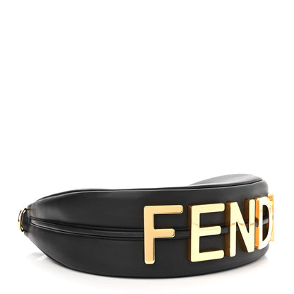 Fendi Vitello Grace Matte Small Fendigraphy Hobo Bag Black 4 of 11