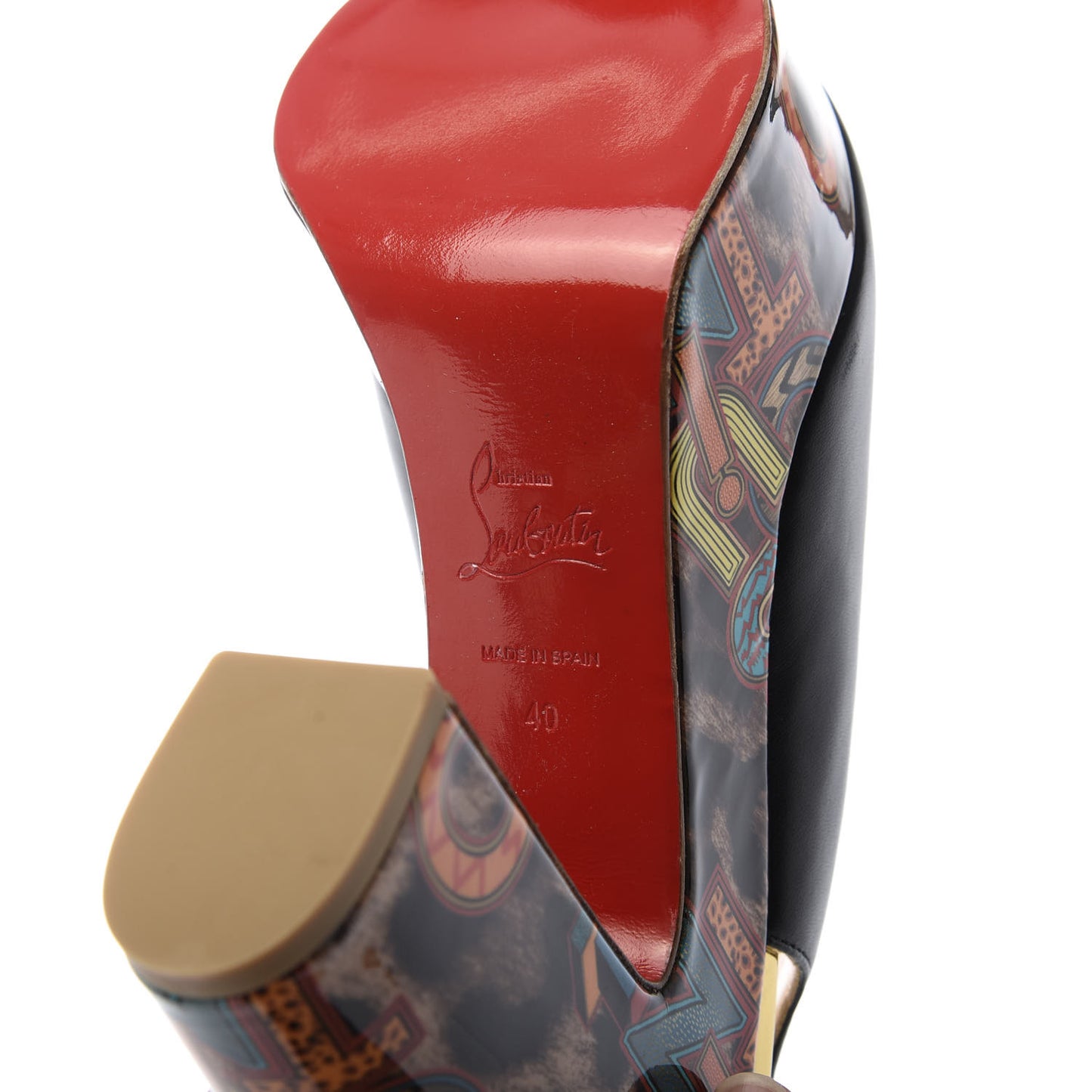 Nappa Patent Specchio Loubileo Dona Anna 120 Platform Wedges 40 Multicolor
