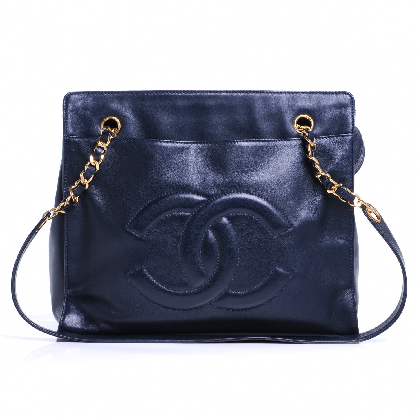 Lambskin CC Shoulder Bag Navy