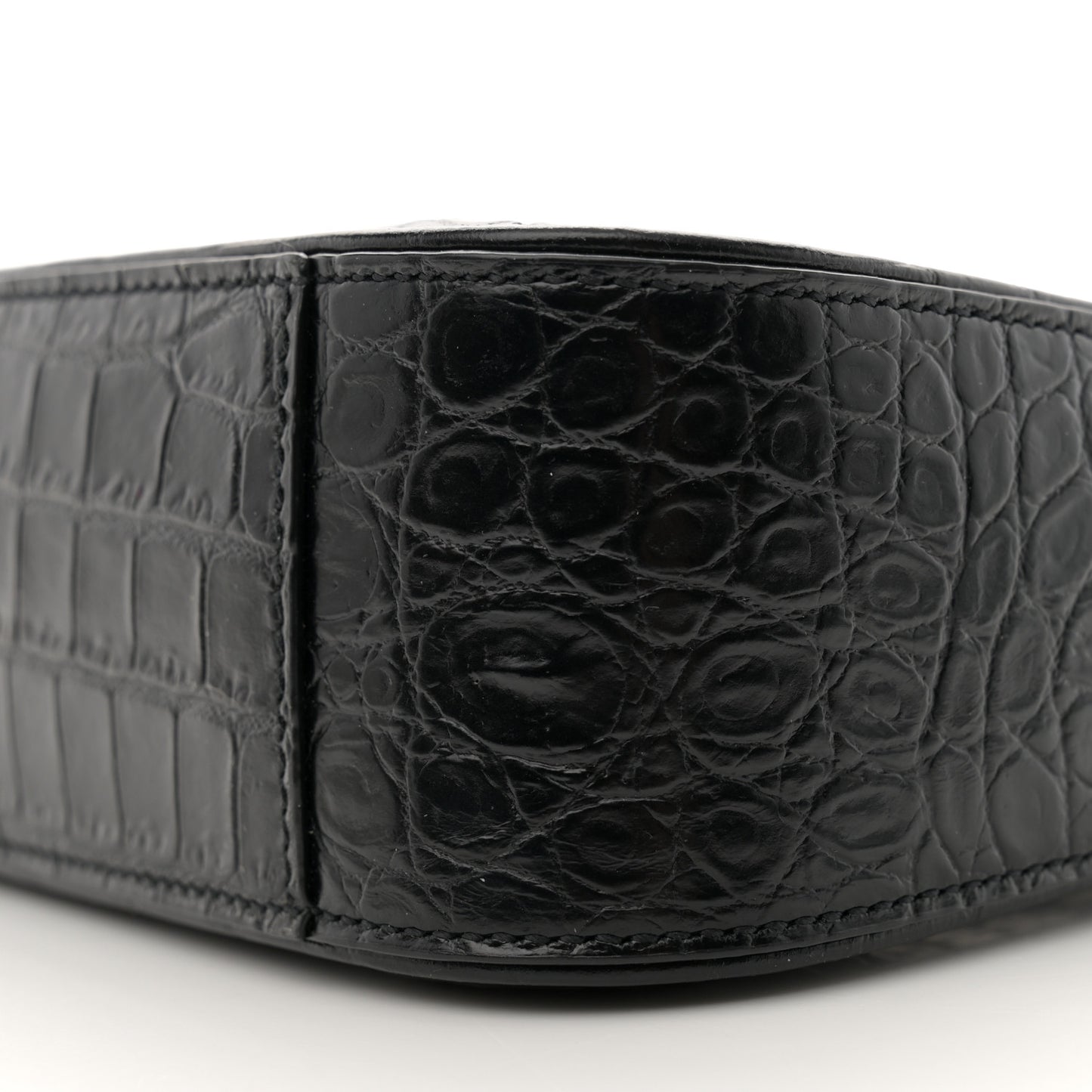 Calfskin Crocodile Embossed Le 5 A 7 Hobo Black