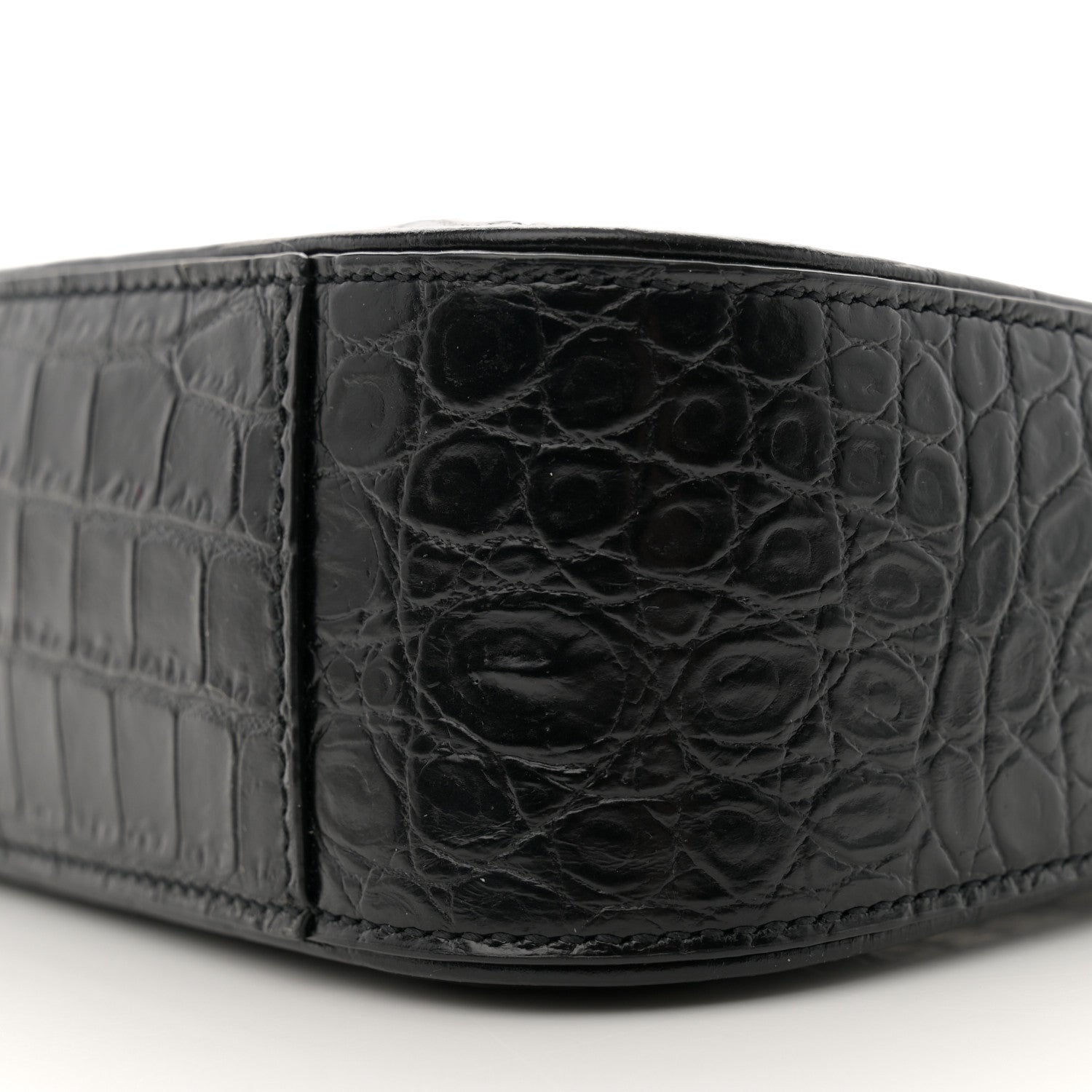 Saint Laurent Calfskin Crocodile Embossed Le 5 A 7 Hobo Black 10 of 10