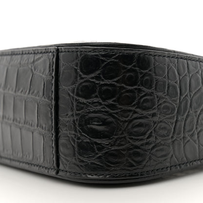 Saint Laurent Calfskin Crocodile Embossed Le 5 A 7 Hobo Black 10 of 10