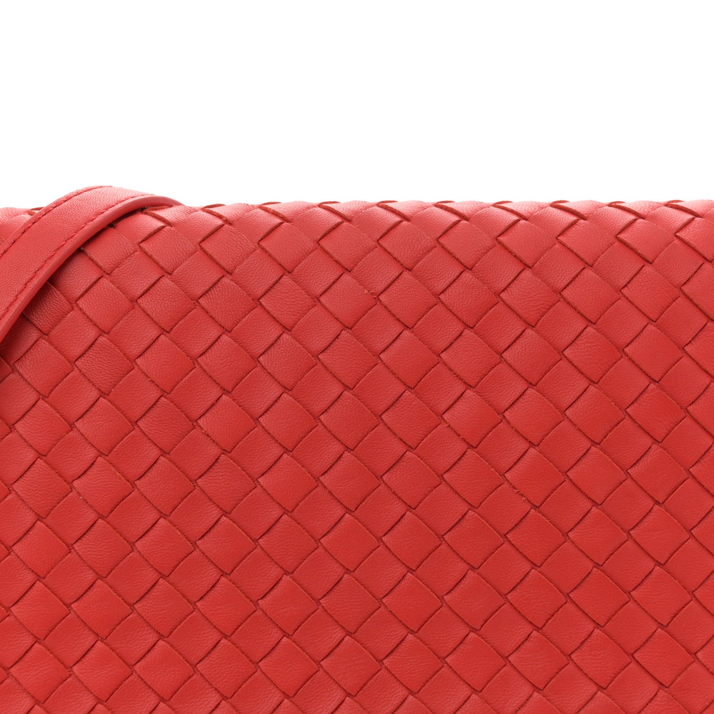 Nappa Intrecciato Crossbody Flap Red