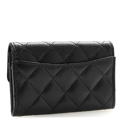 Chanel Caviar Quilted Flap Card Holder Wallet Black 3 of 10