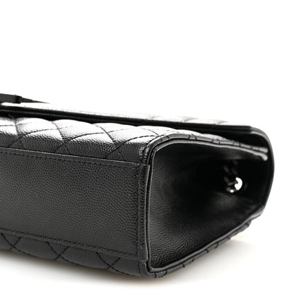 Saint Laurent Grain De Poudre Textured Mixed Matelasse Triquilt Medium Monogram Monochrome Satchel Black 9 of 9