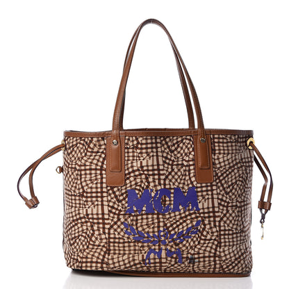 MCM Visetos Medium Liz Reversible Shopper Tote Cognac 4 of 22
