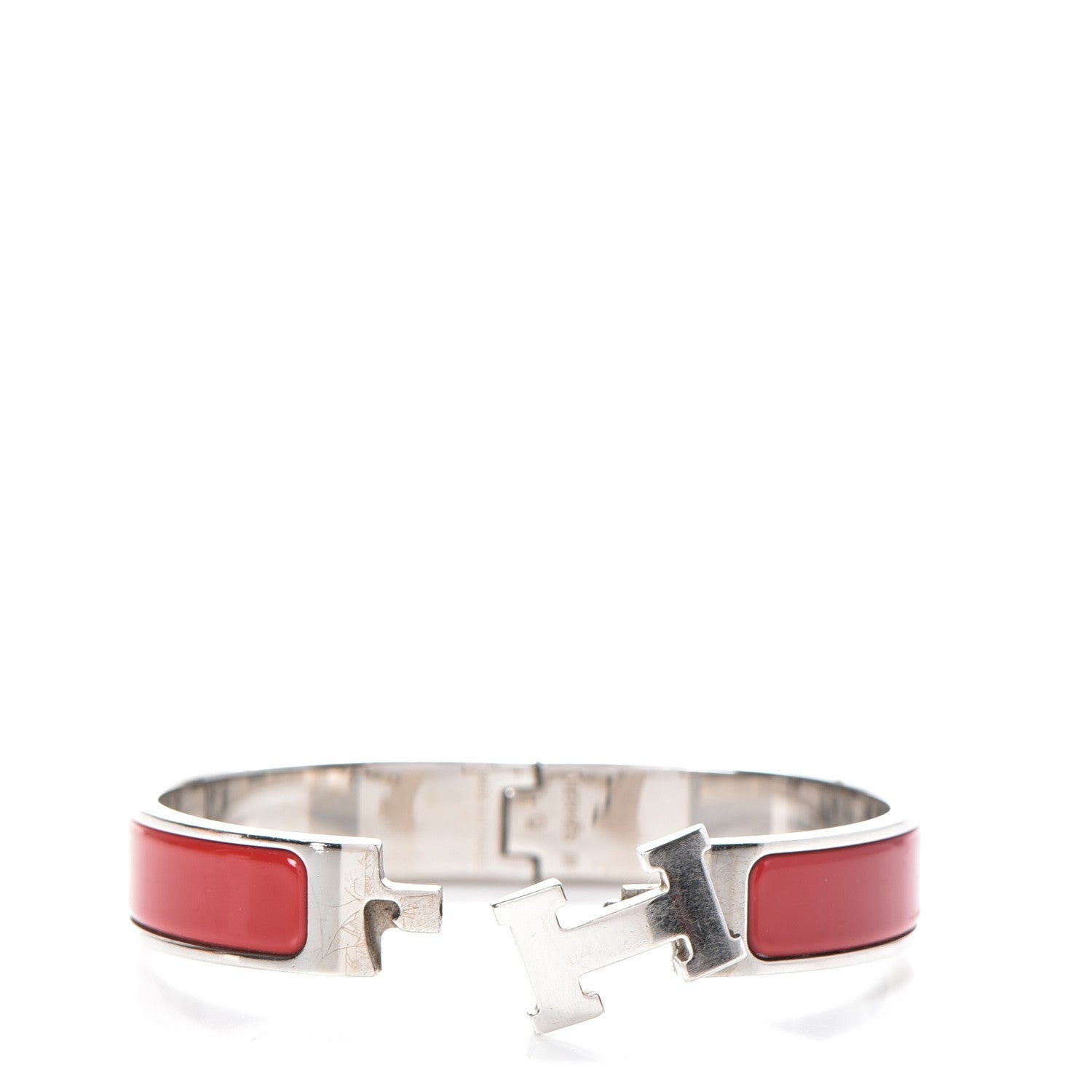 Hermes Enamel Narrow Clic Clac H Bracelet PM Rouge 5 of 6