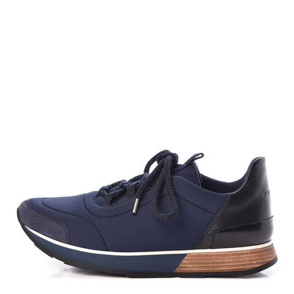 Hermes Technical Canvas Mens Miles Sneakers 40 Marine Black 1 of 10