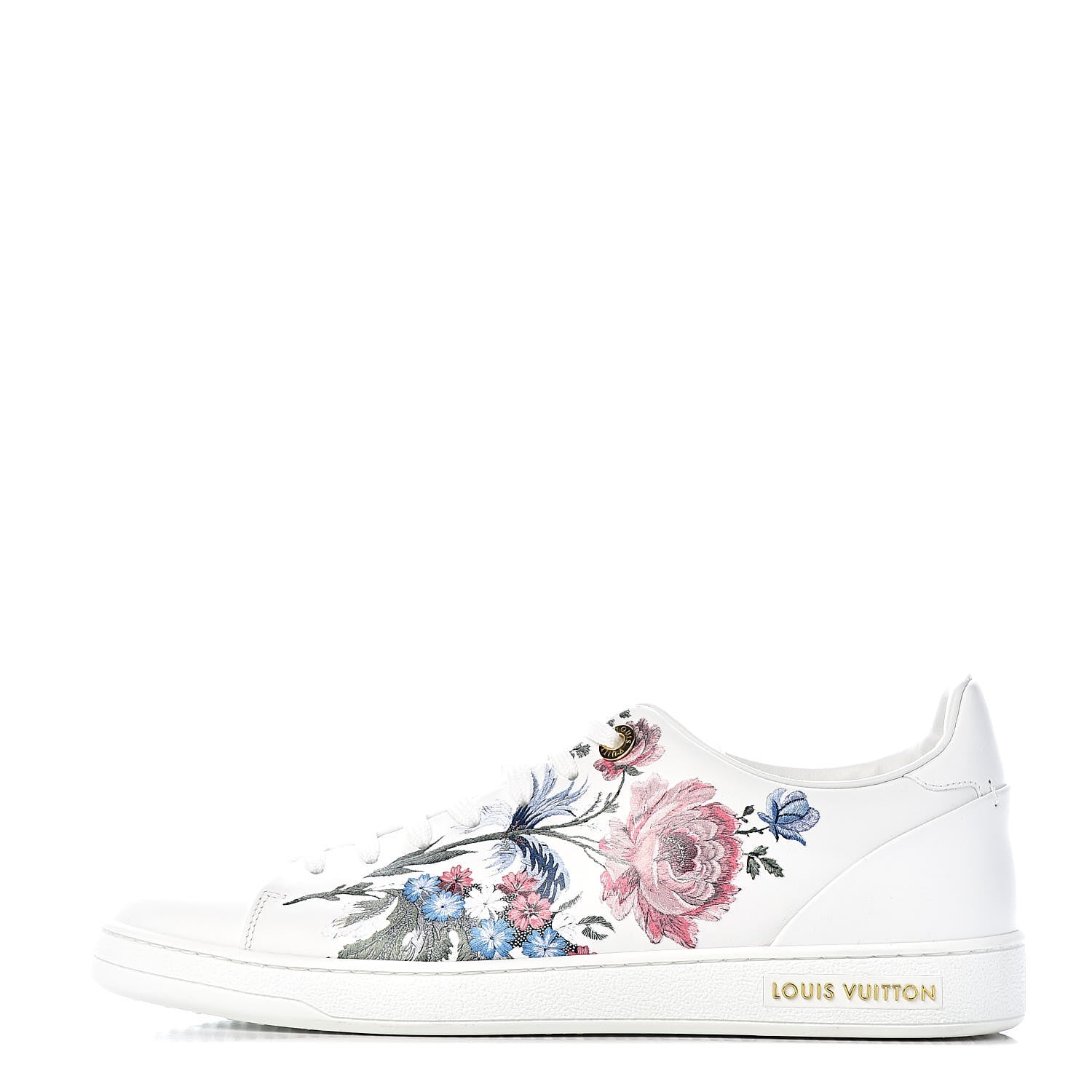 Louis Vuitton Calfskin Floral Frontrow Sneakers 40 White 1 of 10