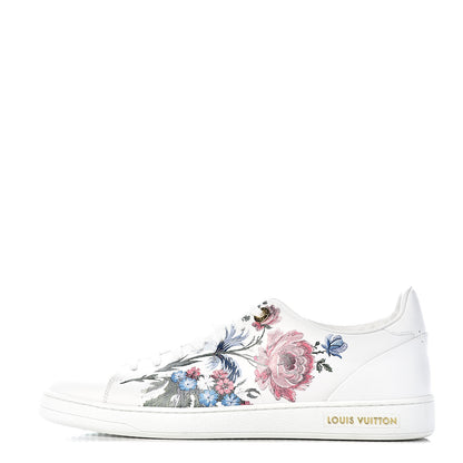 Louis Vuitton Calfskin Floral Frontrow Sneakers 40 White 1 of 10
