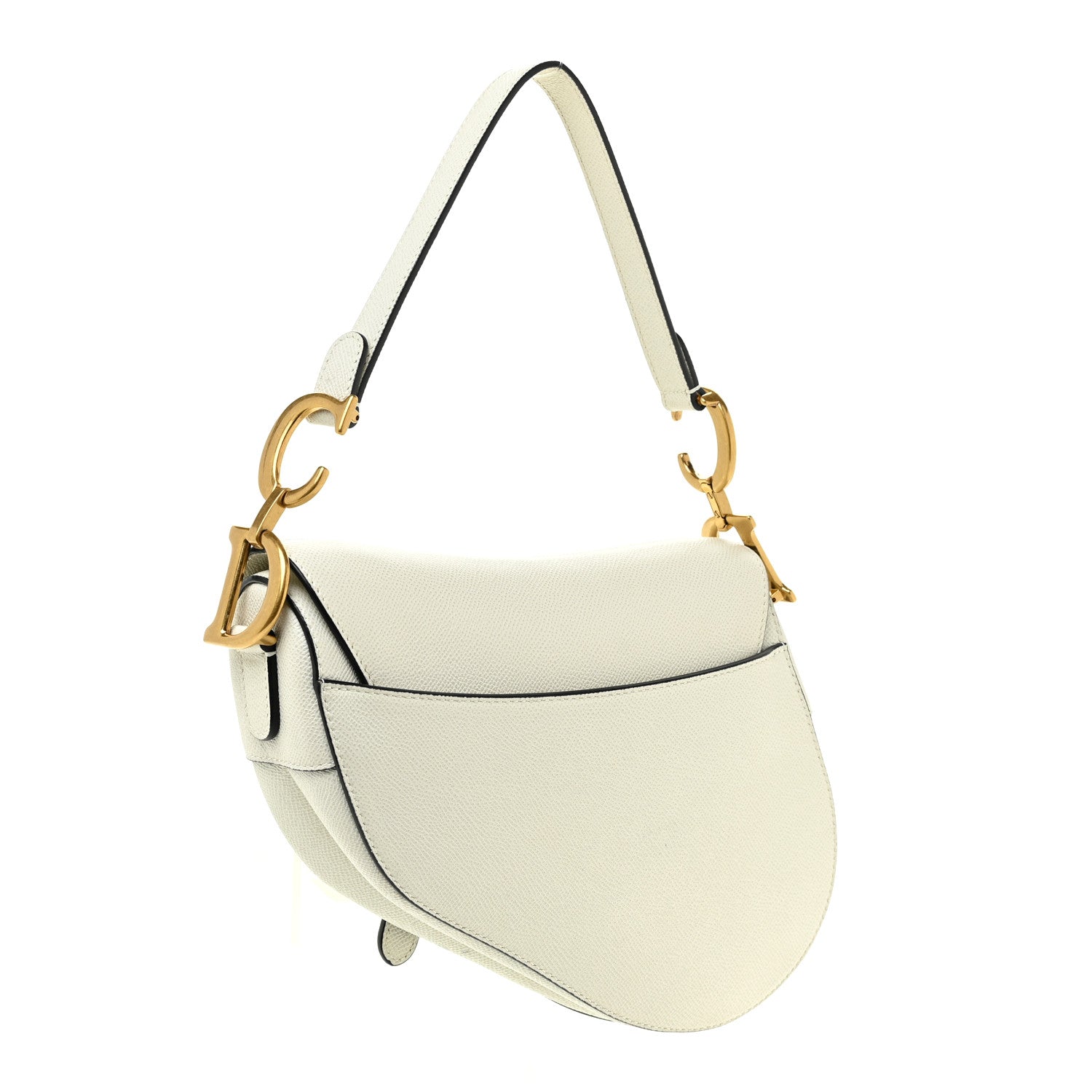 Christian Dior Grained Calfskin Saddle Bag White 3 of 13