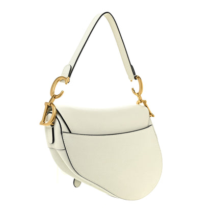 Christian Dior Grained Calfskin Saddle Bag White 3 of 13