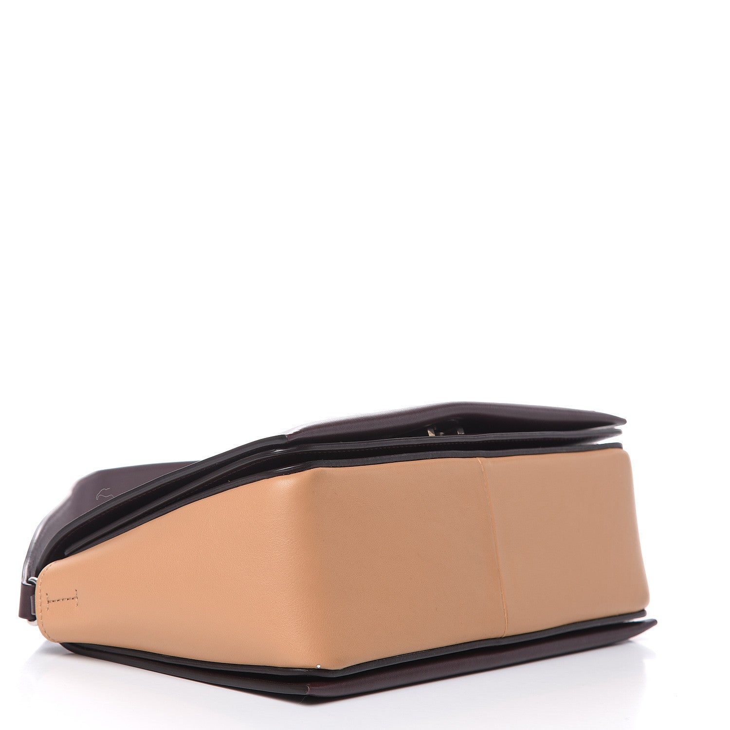 Celine Shiny Smooth Calfskin Medium Frame Shoulder Bag Burgundy Tan 4 of 13