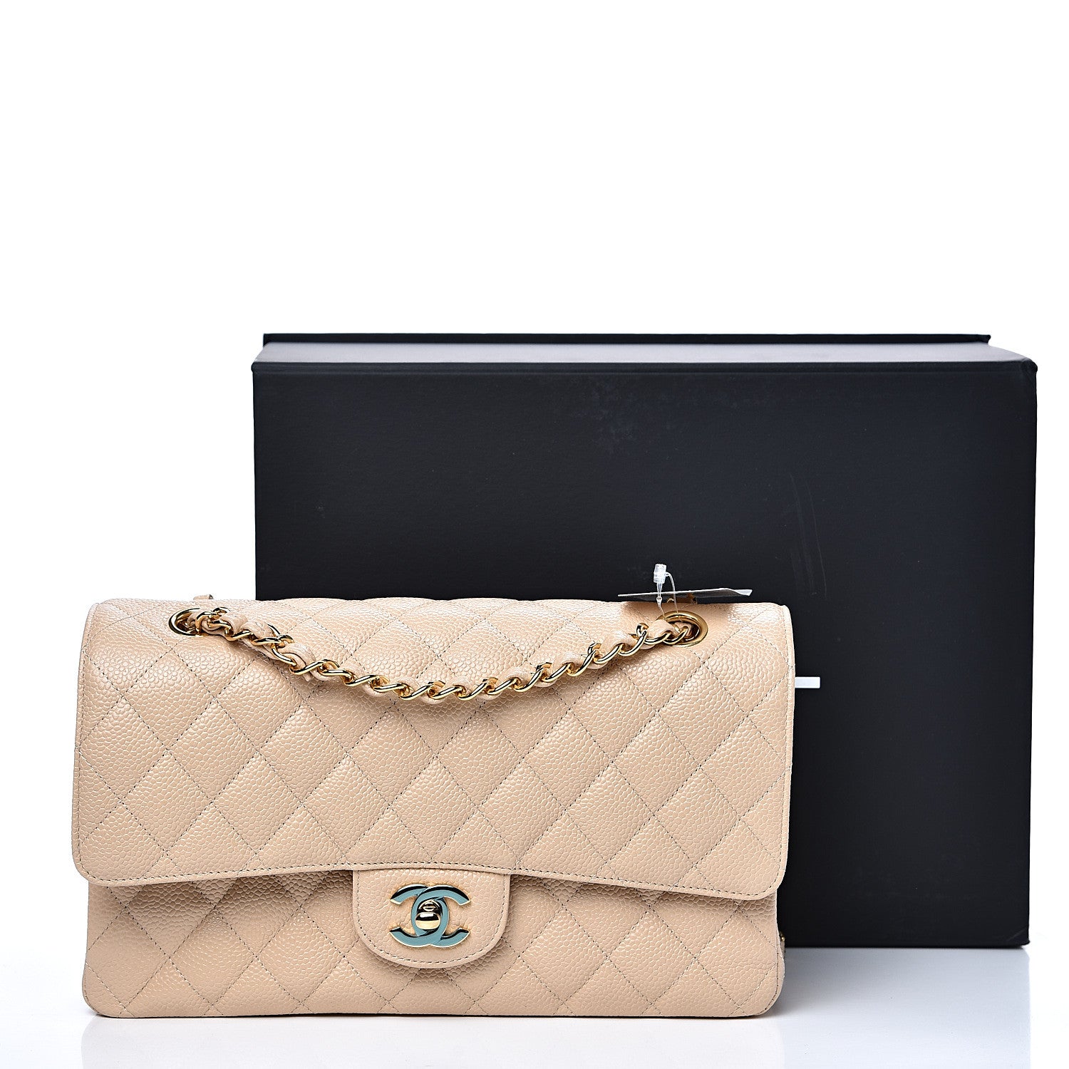 Chanel Caviar Quilted Medium Double Flap Beige Clair 11 of 11