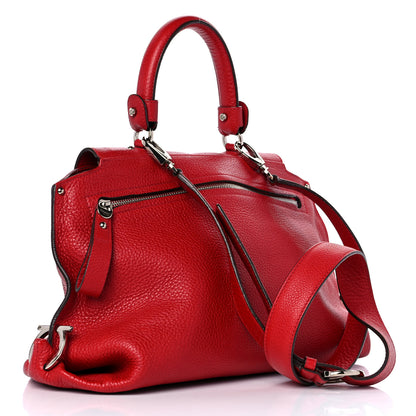 Salvatore Ferragamo Grained Calfskin Sofia Satchel Red 3 of 13