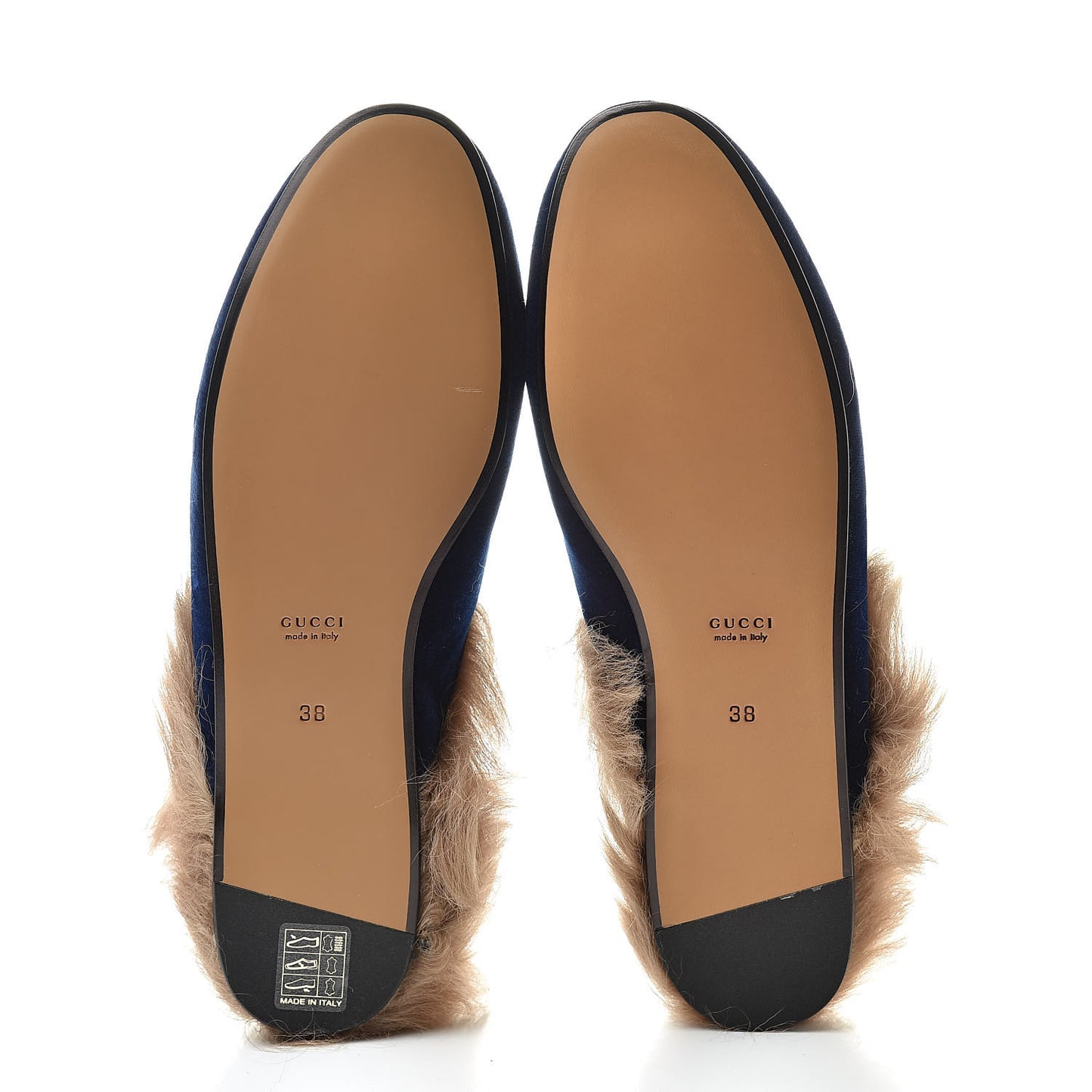 Velvet Fur Womens Princetown Slippers 38 Cobalt Blue