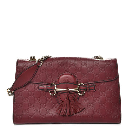 Gucci Soft Guccissima Medium Emily Chain Shoulder Bag Classic Ruby 1 of 12