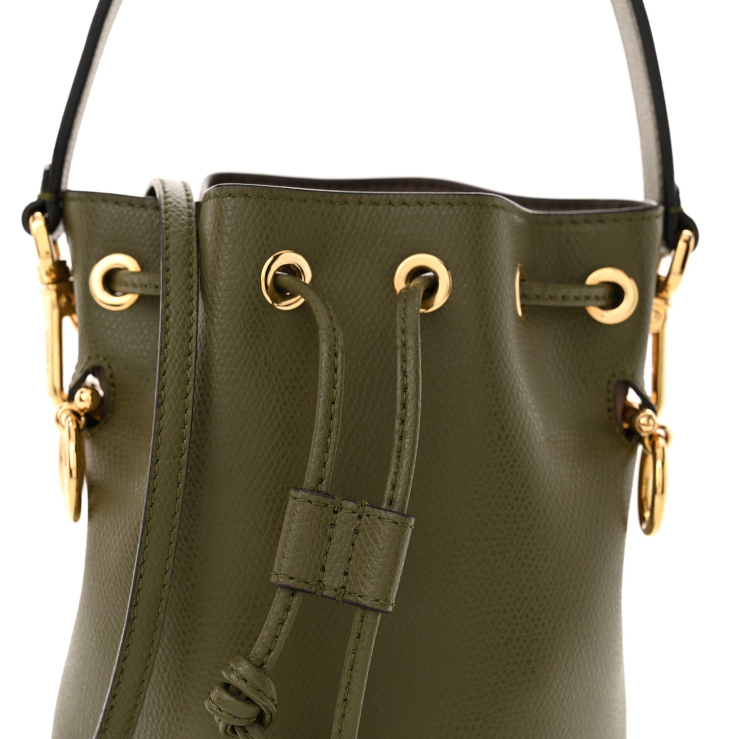 Vitello Cruise F is Fendi Mini Mon Tresor Bucket Bag Asparago