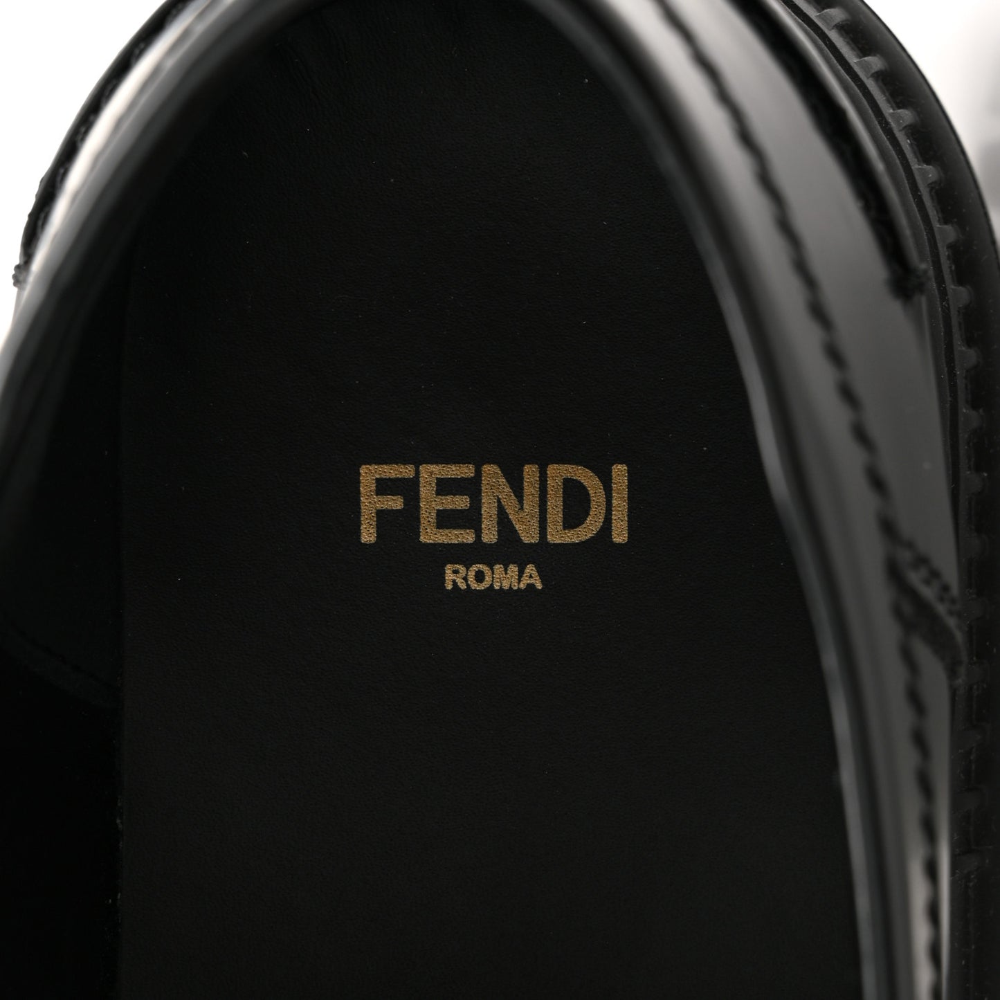 Vitello Abrasivato Fendigraphy 50mm Loafers 38 Black
