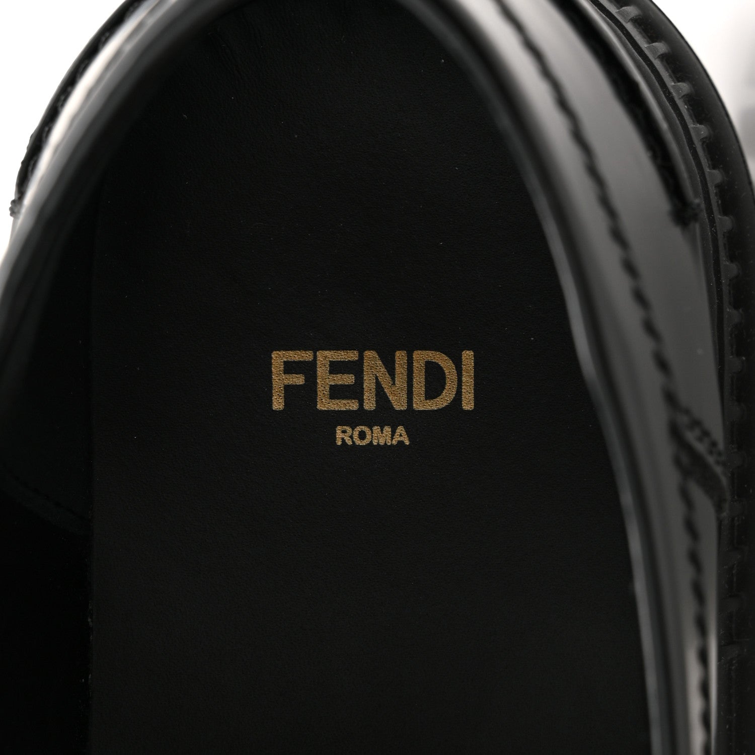 Fendi Vitello Abrasivato Fendigraphy 50mm Loafers 38 Black 8 of 10