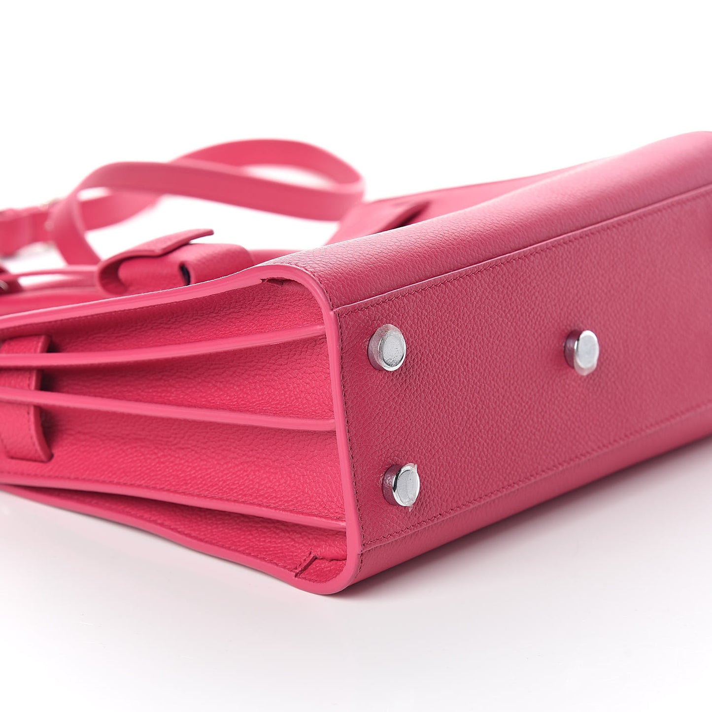 Grained Calfskin Nano Sac De Jour Fuchsia